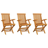 Garden Chair Set of 3 Teak Solid teak wood Medium Foldable 312277