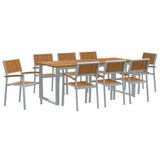 Garden Dining Set 9 pcs Grey and brown 200 x 90 x 75 cm 3284358