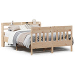 Bed Frame without Mattress 135x190 cm Double Solid Wood Pine 3307020