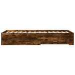 Bed Frame with Drawers without Mattress Smoked Oak 75x190 cm Small Single 3280444