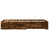 Bed Frame with Drawers without Mattress Smoked Oak 75x190 cm Small Single 3280444