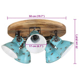 Ceiling Lamp 25 W Distressed Blue 50x50x25 cm E27 371834