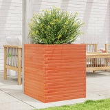 ZNTS Garden Planter Wax Brown 60x60x68.5 cm Solid Wood Pine 3282471