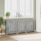 Radiator Cover Concrete Grey 205x21.5x83.5 cm Engineered Wood 852765