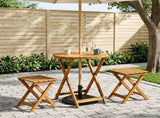 Folding Garden Table Natural 60 x 75 cm Solid Acacia Wood 42024978