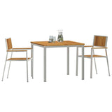 Outdoor Dining Set 3 pcs Solid Acacia Wood and Stainless Steel 3334789