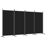 ZNTS 4-Panel Room Divider Black 346x180 cm Fabric 350265