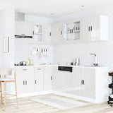 11 Piece Kitchen Cabinet Set Porto Gloss White Engineered Wood 3314903