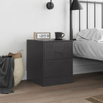 ZNTS Bedside Cabinet Black 34.5x39x44 cm Steel 841619