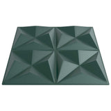 Wall Panels 24 pcs Origami Green 50 x 50 cm XPS Foam 42046070