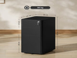3-Drawer Steel Filing Cabinet with Lock - Black T3398P341253