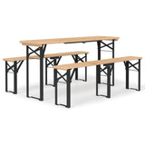 Beer Table Set Dark Green, Natural Wood Chinese Fir Wood, Metal 363113
