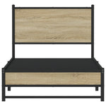 Metal Bed Frame without Mattress Sonoma Oak 75x190 cm Small Single 4007876