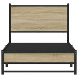 Metal Bed Frame without Mattress Sonoma Oak 75x190 cm Small Single 4007876