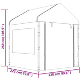 Gazebo with Roof White 15.61x2.28x2.69 m Polyethylene 3155483