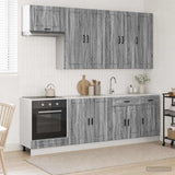 Kitchen Unit PORTO 8 pcs Grey Sonoma Engineered Wood 3438169