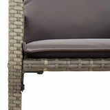 3 Piece Garden Bar Set with Cushions Grey Poly Rattan Acacia 3328897