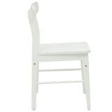 Dining Chair 2 pcs White 43 x 44.5 x 77 cm Solid Rubber Wood 42020489