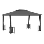 Gazebo with Sidewalls&Double Roofs 3x4 m Anthracite 318544