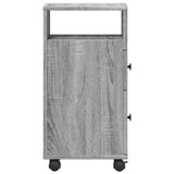 Narrow Bathroom Cabinet with Wheels Grey Sonoma Engineered Wood 855237