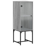 Side Cabinet with Glass Doors Grey Sonoma 35x37x100 cm 836558