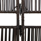 Room Divider 4 Panels Grey Poly Rattan 365394