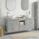 Bathroom Cabinet Set 3 pcs Concrete Grey 49.5 x 35 x 63 cm 3405620