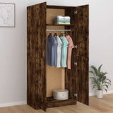 Wardrobe Smoked Oak 90x50x200 cm Engineered Wood 815354