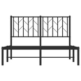 Metal Bed Frame without Mattress with Headboard Black 120x190cm 374434