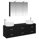 Bathroom Furniture Set 4 pcs Black Oak 3407056