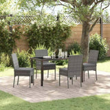 Garden Dining Set 5 pcs Grey Powder-Coated Steel 3379228