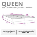 Bed Frame without Mattress Dark Grey 152x203 cm Queen Fabric 346762