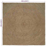 Area Rugs Grey 240 x 240 cm Jute 42010547