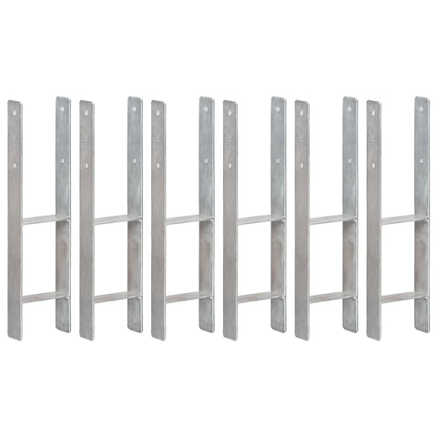 Fence Anchors 6 pcs Silver 14x6x60 cm Galvanised Steel 145309