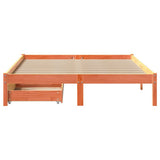 Bed Frame without Mattress Wax Brown 150x200 cm King Size Solid Wood Pine 3301455