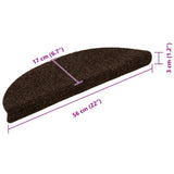 Stair Mats Self-adhesive 15 pcs 56x17x3 cm Brown Half Round 322350