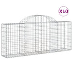 Arched Gabion Baskets 10 pcs 200x30x80/100 cm Galvanised Iron 3146097
