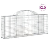 Arched Gabion Baskets 10 pcs 200x30x80/100 cm Galvanised Iron 3146097