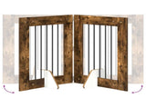 Dog Gate with Stands 2 pcs Smoked Oak 60 x 80 cm 892093
