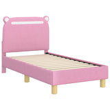 Toddler Bed Frame with Headboard Pink 70 x 140 cm Fabric 42011207
