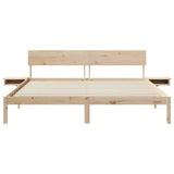 Bed Frame with Headboard Brown 180 x 200 cm Solid Pine Wood 873436