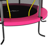 ZNTS Trampoline with Safety Net Round 140x160 cm Pink 92955