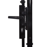 Garden Fence Gate Assen with Arched Top Steel 1.5x5 m Black 144372