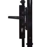 ZNTS Garden Fence Gate with Arched Top Steel 2x5 m Black 144372