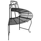 Half Round Tree Bench Ø159 cm Black Steel 318825