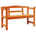 Outdoor Bench Brown 119 x 76 x 44cm Solid pine wood 4012186