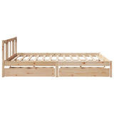 Bed Frame without Mattress 200x200 cm Solid Wood Pine 3301644