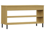 Console Cabinet with Metal Legs Brown Solid Wood Pine OSLO 351003