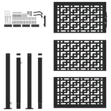 Garden Gate Black 100x150 cm Steel Cross Design 4101001
