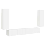 TV Wall Cabinet Set 4 pcs High Gloss White Engineered Wood 3408929